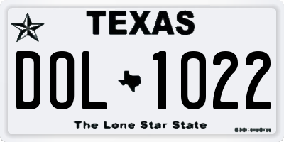 TX license plate DOL1022