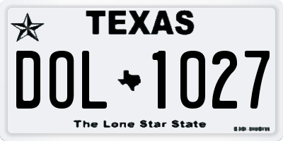 TX license plate DOL1027