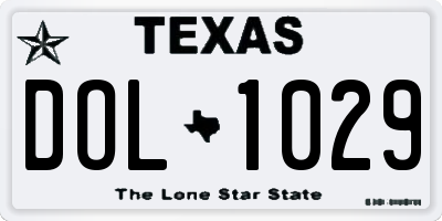 TX license plate DOL1029