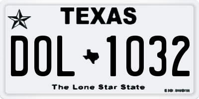 TX license plate DOL1032