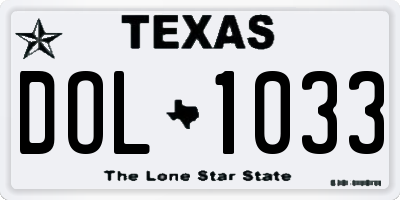TX license plate DOL1033