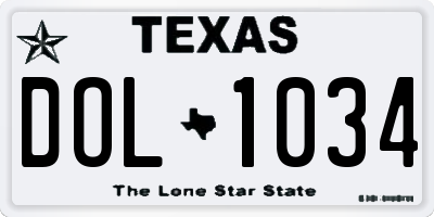 TX license plate DOL1034