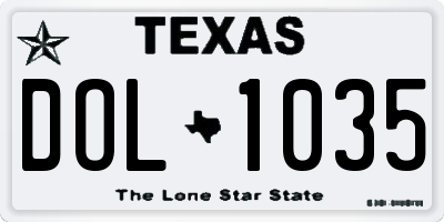 TX license plate DOL1035