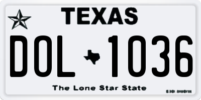 TX license plate DOL1036