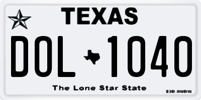 TX license plate DOL1040