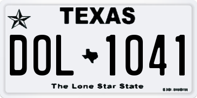 TX license plate DOL1041