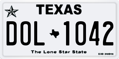 TX license plate DOL1042