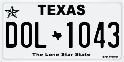 TX license plate DOL1043