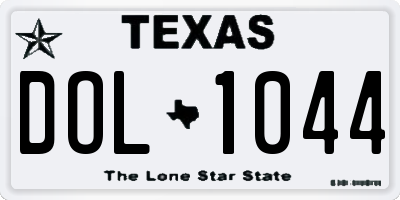 TX license plate DOL1044