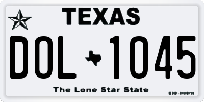 TX license plate DOL1045