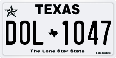 TX license plate DOL1047