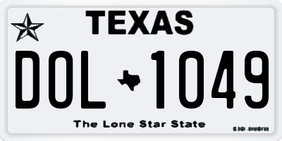 TX license plate DOL1049