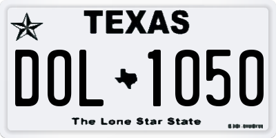 TX license plate DOL1050
