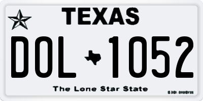 TX license plate DOL1052