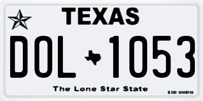 TX license plate DOL1053