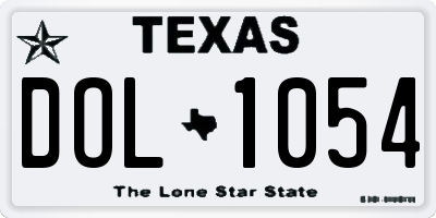 TX license plate DOL1054