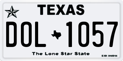 TX license plate DOL1057