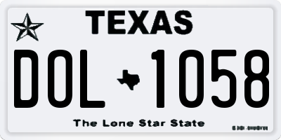 TX license plate DOL1058