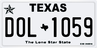 TX license plate DOL1059