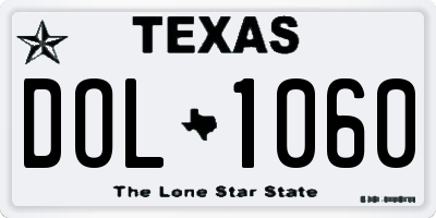 TX license plate DOL1060