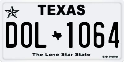 TX license plate DOL1064