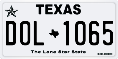 TX license plate DOL1065