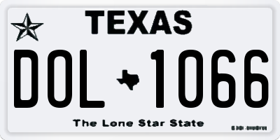 TX license plate DOL1066