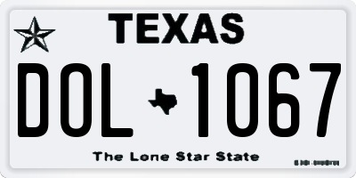 TX license plate DOL1067