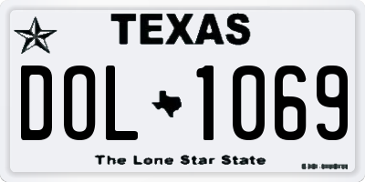 TX license plate DOL1069