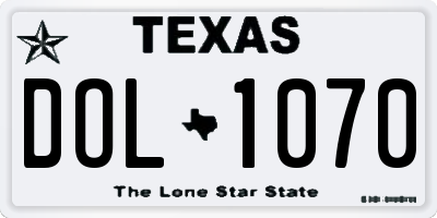TX license plate DOL1070