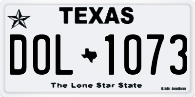 TX license plate DOL1073