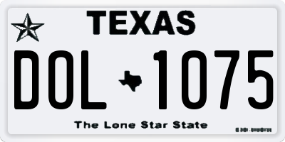 TX license plate DOL1075