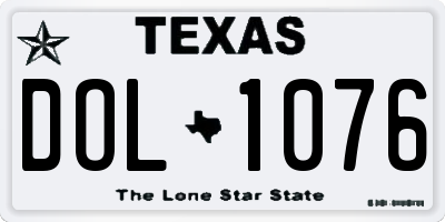 TX license plate DOL1076