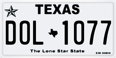 TX license plate DOL1077