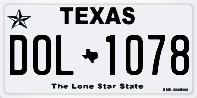 TX license plate DOL1078