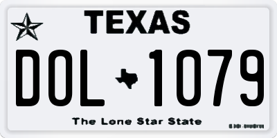 TX license plate DOL1079