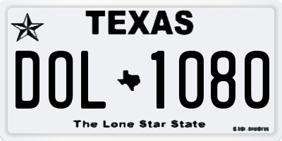 TX license plate DOL1080