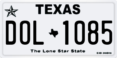 TX license plate DOL1085