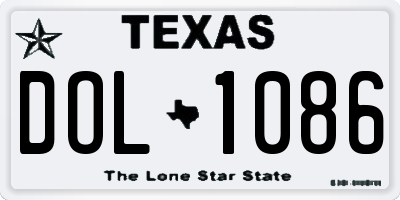 TX license plate DOL1086