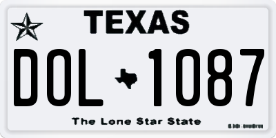 TX license plate DOL1087
