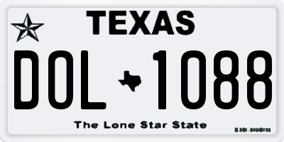TX license plate DOL1088