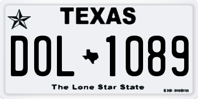 TX license plate DOL1089