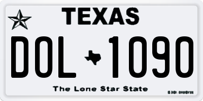 TX license plate DOL1090