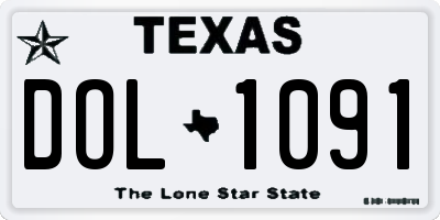 TX license plate DOL1091