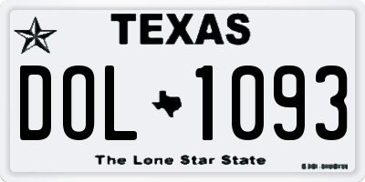 TX license plate DOL1093