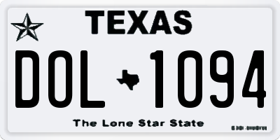 TX license plate DOL1094