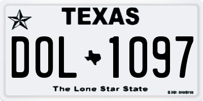TX license plate DOL1097