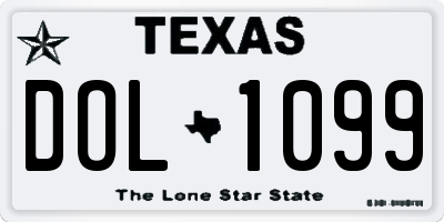 TX license plate DOL1099