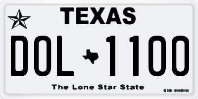 TX license plate DOL1100