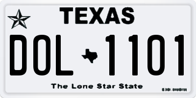 TX license plate DOL1101